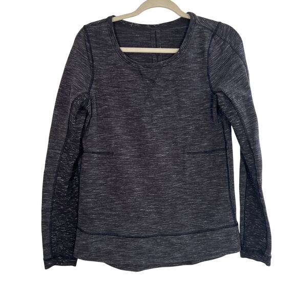 LULULEMON Exhalation Pullover II Sweatshirt Marled Gray Long Sleeve Size 6 - Picture 2 of 8